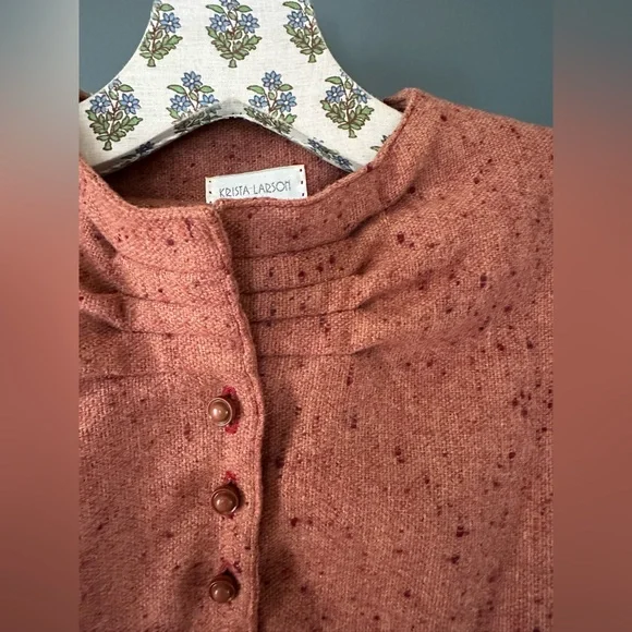 Krista Larson rust Wool Jacket OS sz M/L - Picture 7 of 14